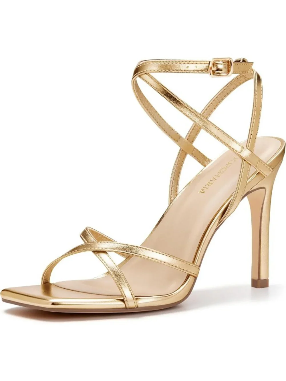 Chic Women's Strappy Stiletto Heels with Square Toe & Ankle Strap Sandals